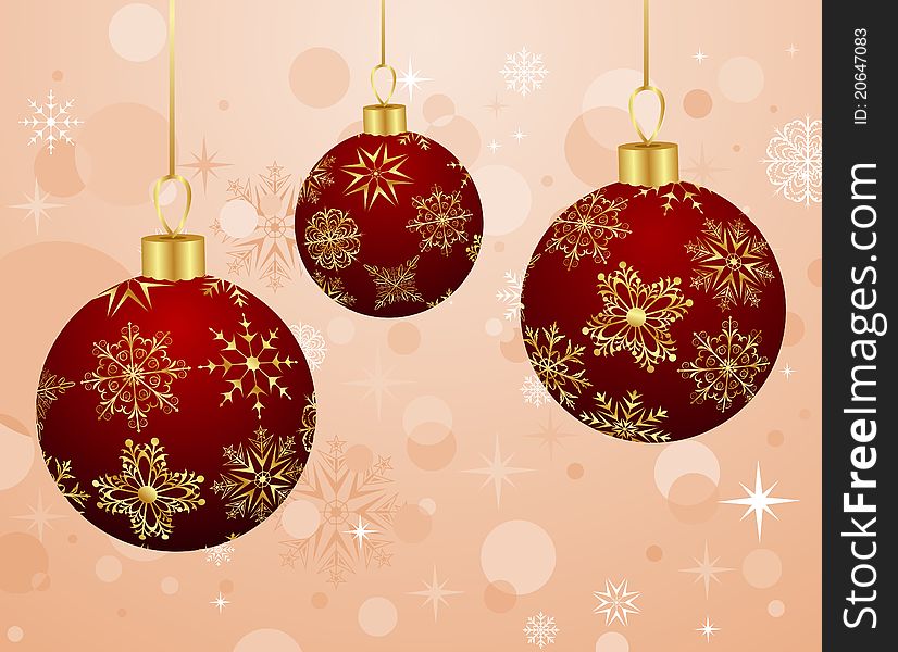 Christmas Background With Set Balls