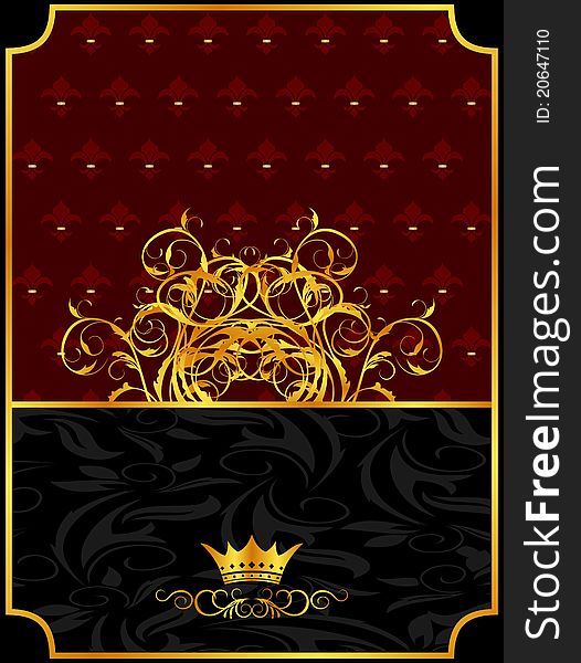 Illustration vintage background with crown - vector