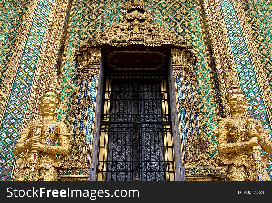 Thai traditional angle in Wat Phra Kaew Temple , bangkok Thailand