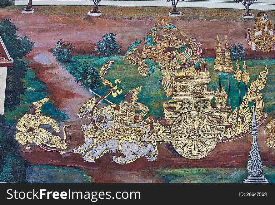 Wall of Wat Phra Kaew Temple