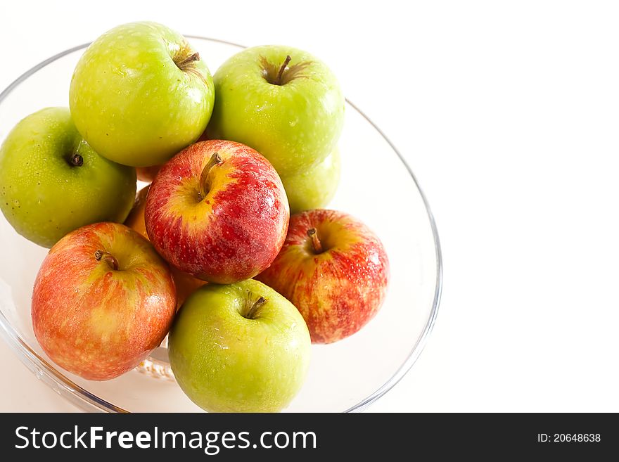 A bowl of apples with empty space
