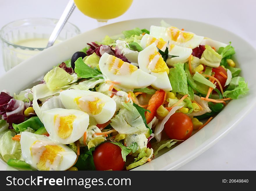 Salad Vegetables and egg best for Health.