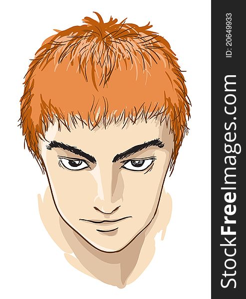Illustration of human head in comic style. Illustration of human head in comic style