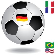 Football Ball With Flags Stock Photography