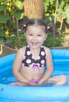 Happy Little Girl In A Swimming Pool Stock Image Happy Little Girl In A Swimming Pool Stock Image