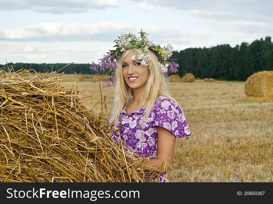 Smiling farm beautiful blondy girl. Smiling farm beautiful blondy girl