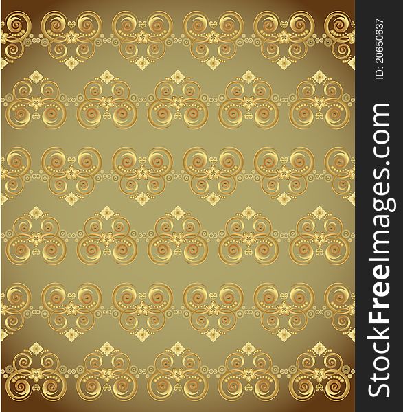 Golden wallpaper with a pattern - seamless texture