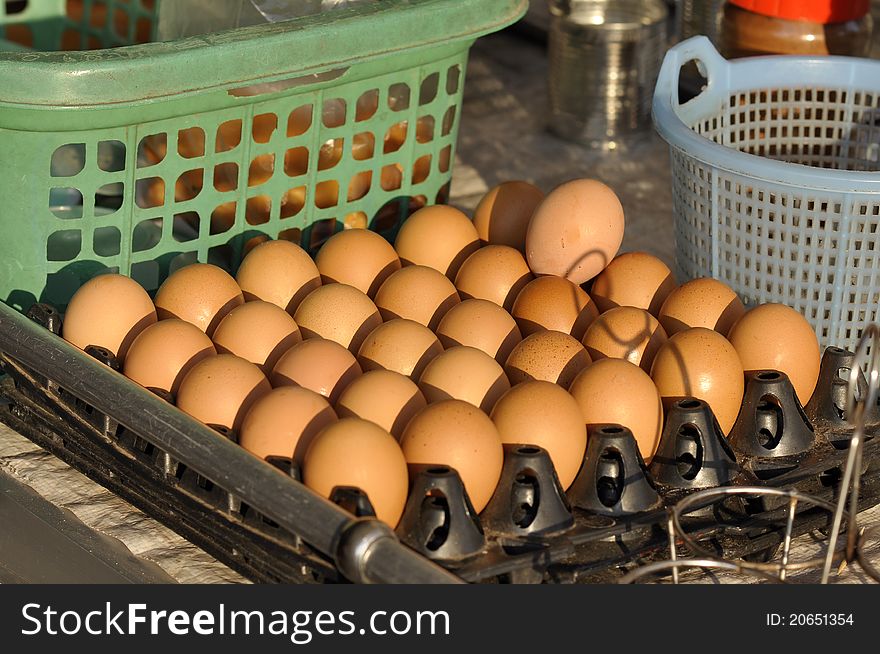 Chicken eggs in the package. Be placed easily in a restaurant. Chicken eggs in the package. Be placed easily in a restaurant.