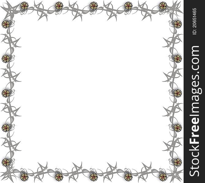 Illustrations of Lovely abstract Swirls with flowers in border line frame. Illustrations of Lovely abstract Swirls with flowers in border line frame
