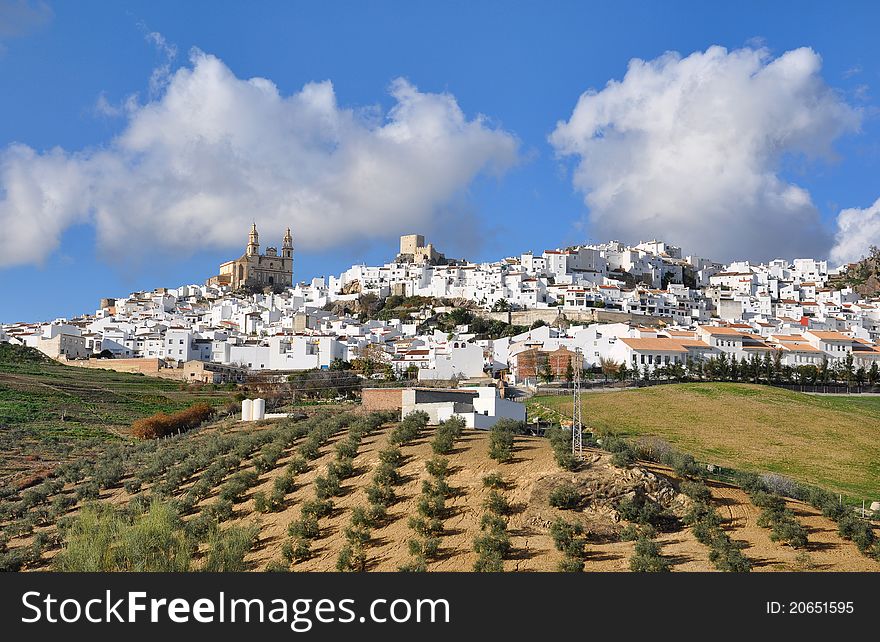 View of Olvera, one of the white villages of the province of Cadiz, Andalusia, Spain. View of Olvera, one of the white villages of the province of Cadiz, Andalusia, Spain