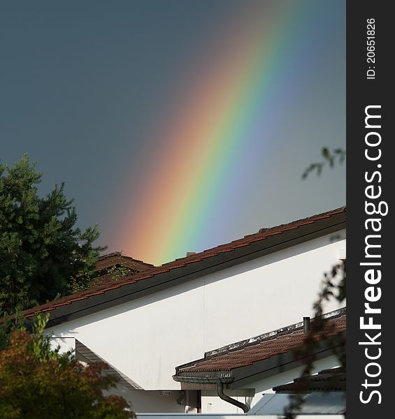 Fading Rainbow over a house