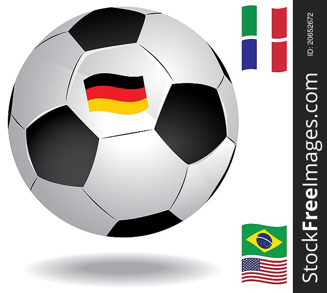 Football Ball With Flags