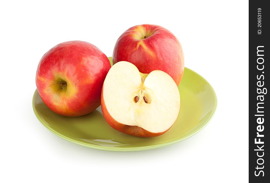 Ripe red apples. Isolated on a white background.