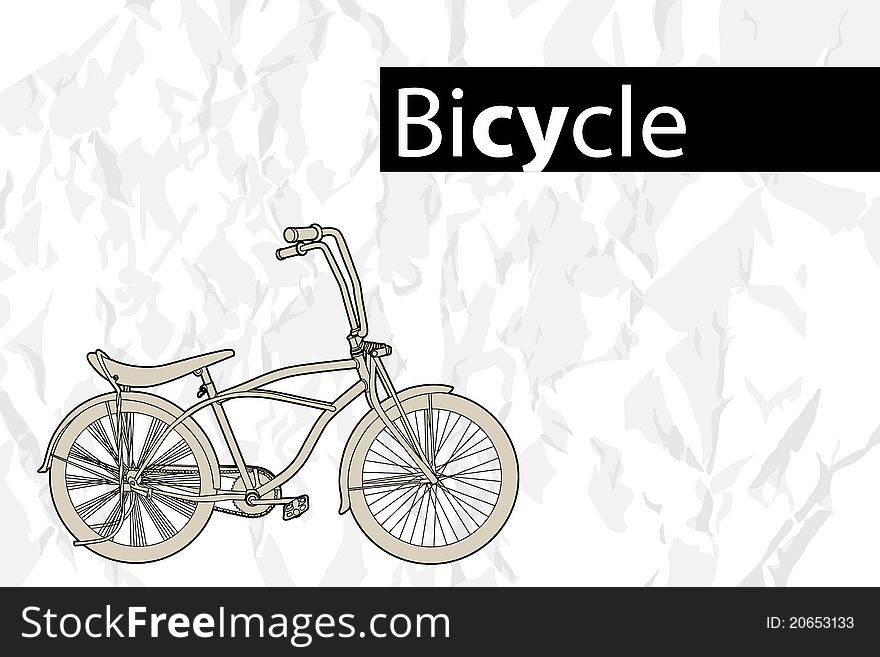Black outline bicycle on white background