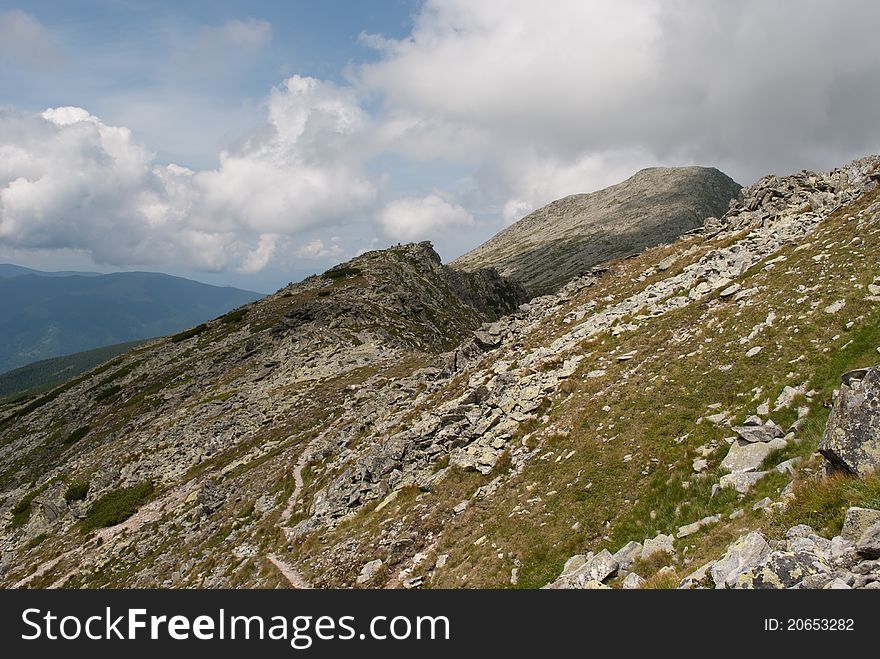 Path on the ridge of a mountain in Transylvania. Path on the ridge of a mountain in Transylvania