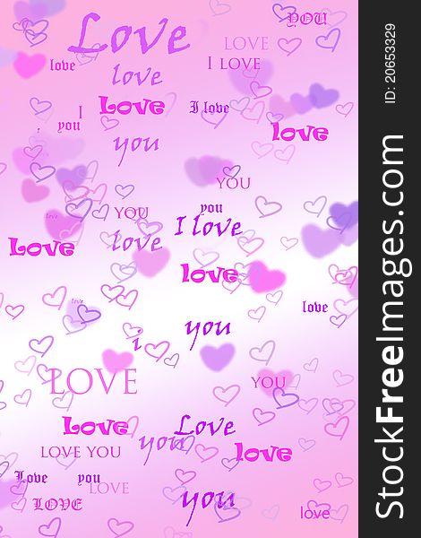 Pink love card with yearts