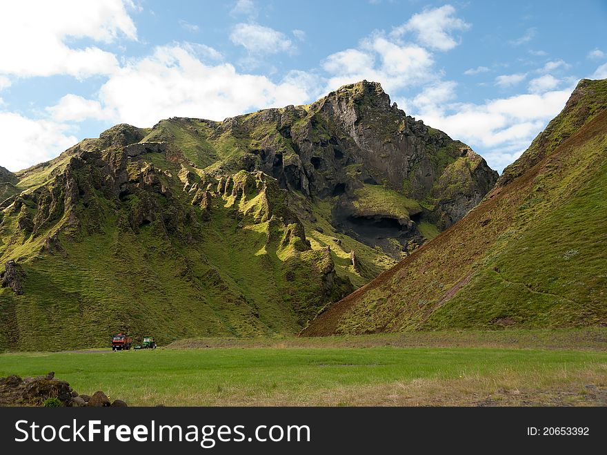 Landscape in the hinterland of Vik in Iceland. Landscape in the hinterland of Vik in Iceland