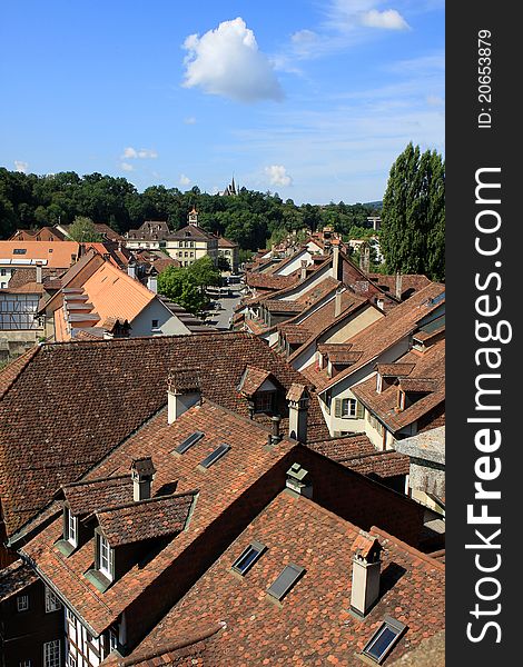 View of the roof tops of Bern, Switzerland. View of the roof tops of Bern, Switzerland