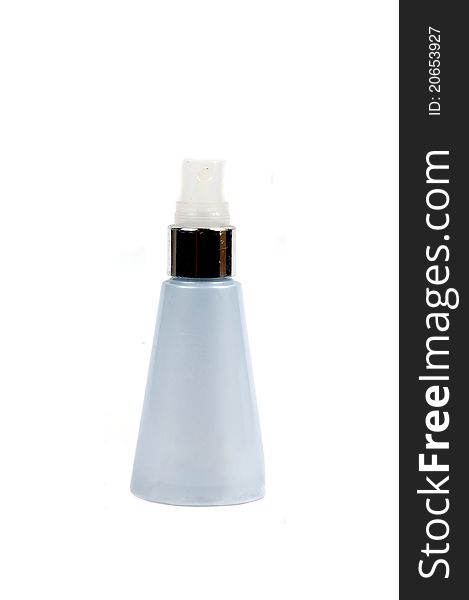 Spray perfume bottle isolated on white background