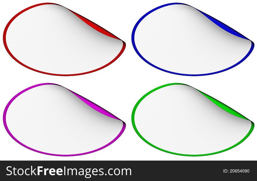 Set of colored stickers, isolated image. Set of colored stickers, isolated image