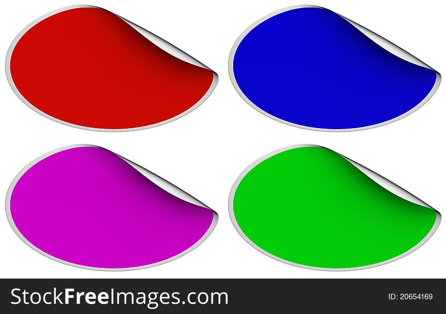 Set of colored stickers, isolated image. Set of colored stickers, isolated image