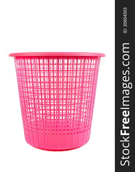 A pink dumpster isolated on white background