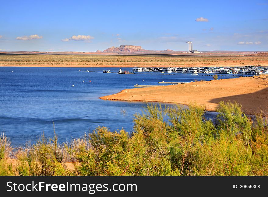 Scenic landscape of Lake Powell near Page Arizona