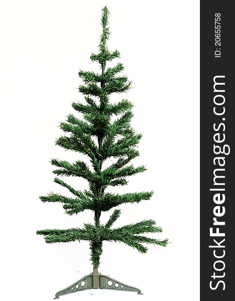 Christmas tree syntetic on white background no beautification