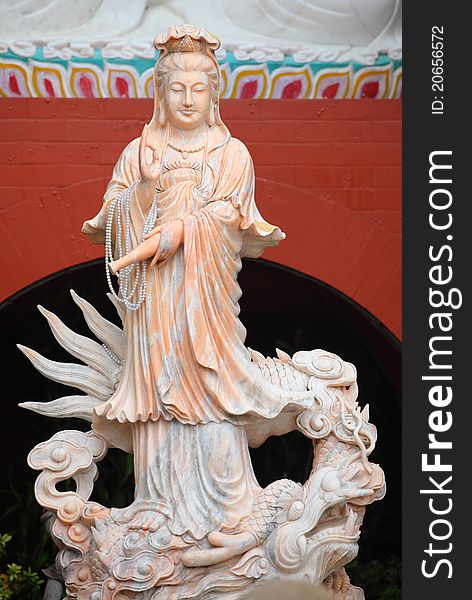 Guan Yin  white marble carving