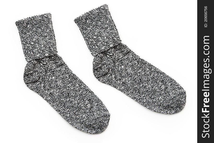 New Pair of Cozy Wool Socks isolated on white background