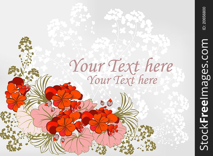 Elegant floral background with red flowers