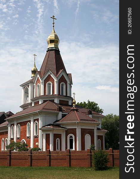 Christianity church against the blue sky. Russia