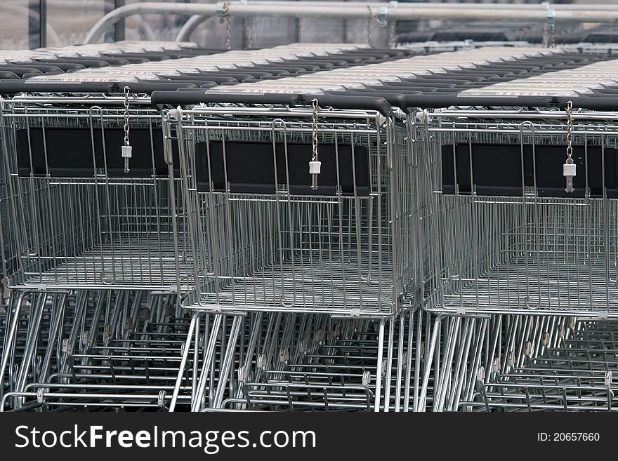 Shopping carts at the super market