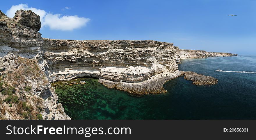 Rocky cliff of the sea