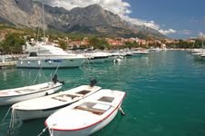Spectacular Clouds Over Baska Voda On Adriatic Coa Royalty Free Stock Photography