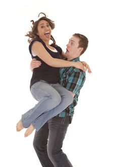 Jumping Into Arms Stock Images