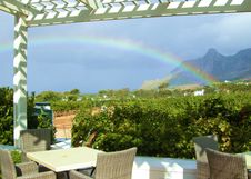 Rainbow Over Wine Farm Royalty Free Stock Photo Rainbow Over Wine Farm Royalty Free Stock Photo