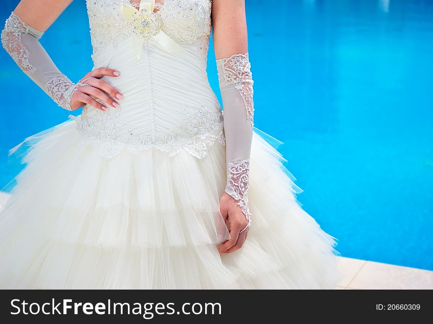 Bride in beautiful dress