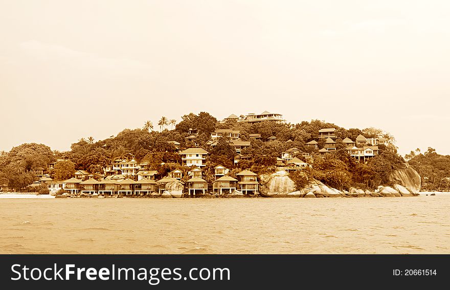 Koh Phangan island view from the sea. Thailand