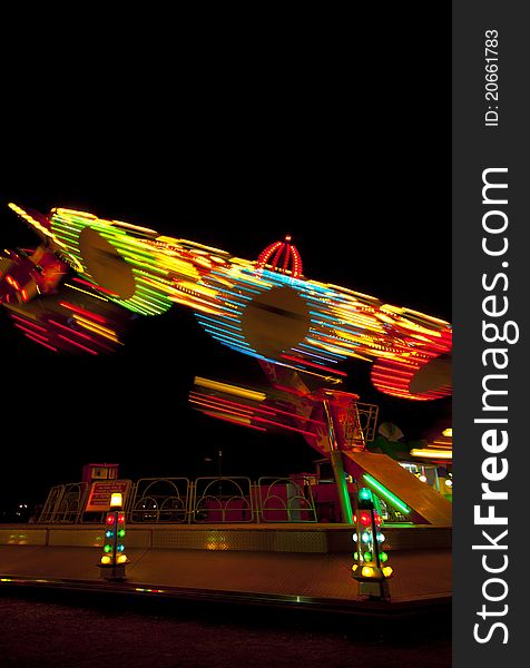 A colorfull kermis at night