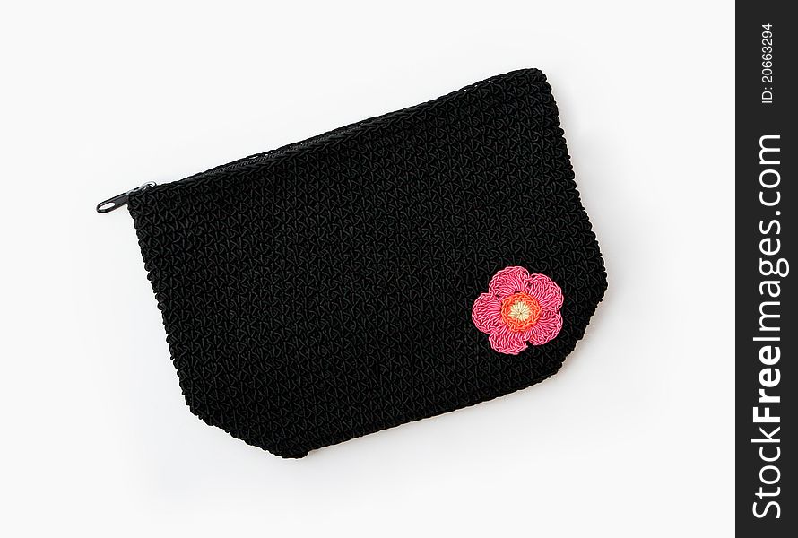 Black Knit Makeup or Accessory Bag