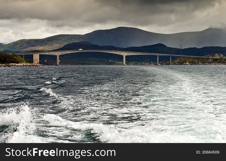 This shot was taken from a boat near a famous tourist city of Alesund, Norway. This shot was taken from a boat near a famous tourist city of Alesund, Norway