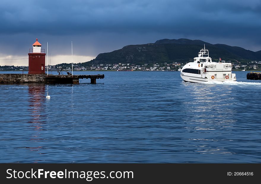 View On Lighthouse In Alesund, Norway