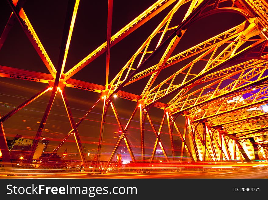 Evening Bridge in Shanghai, China