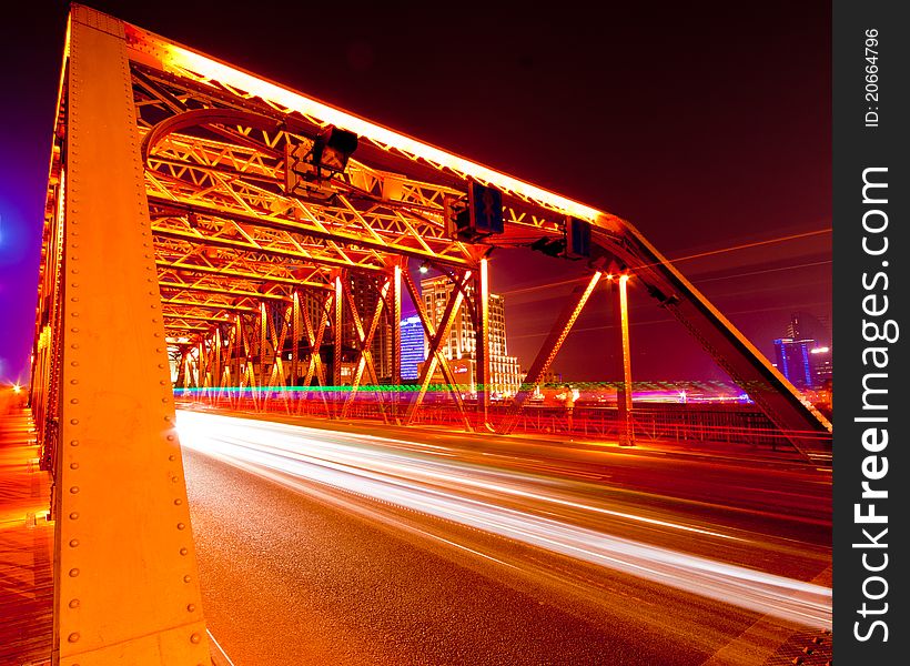 Evening Bridge in Shanghai, China