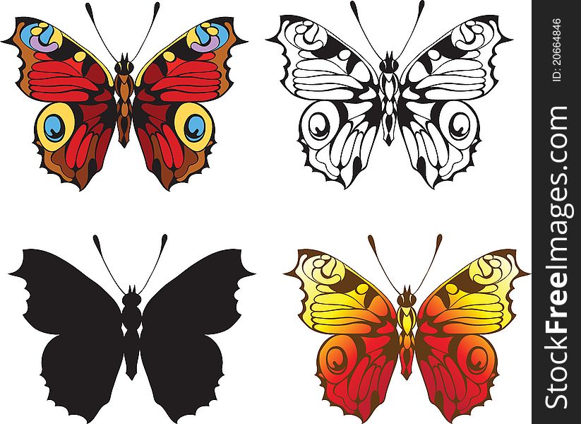 Set Of Decorative Butterflies