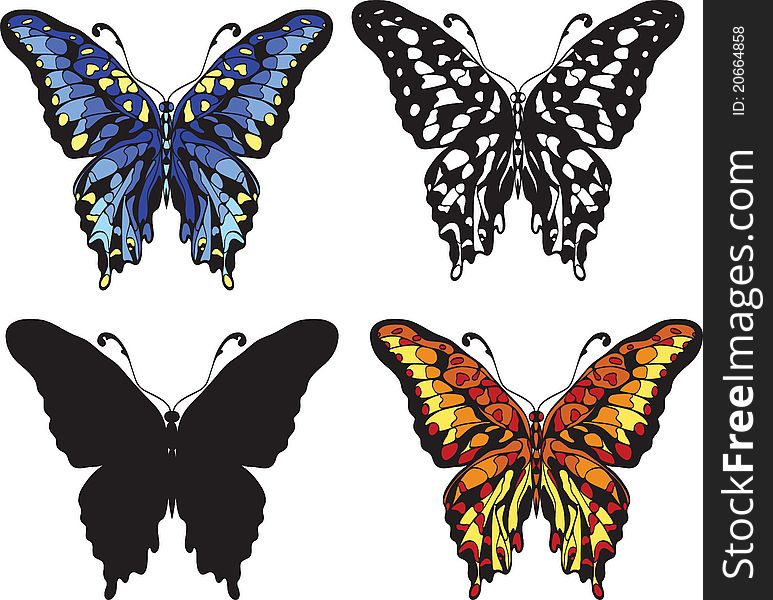 Set Of Decorative Butterflies