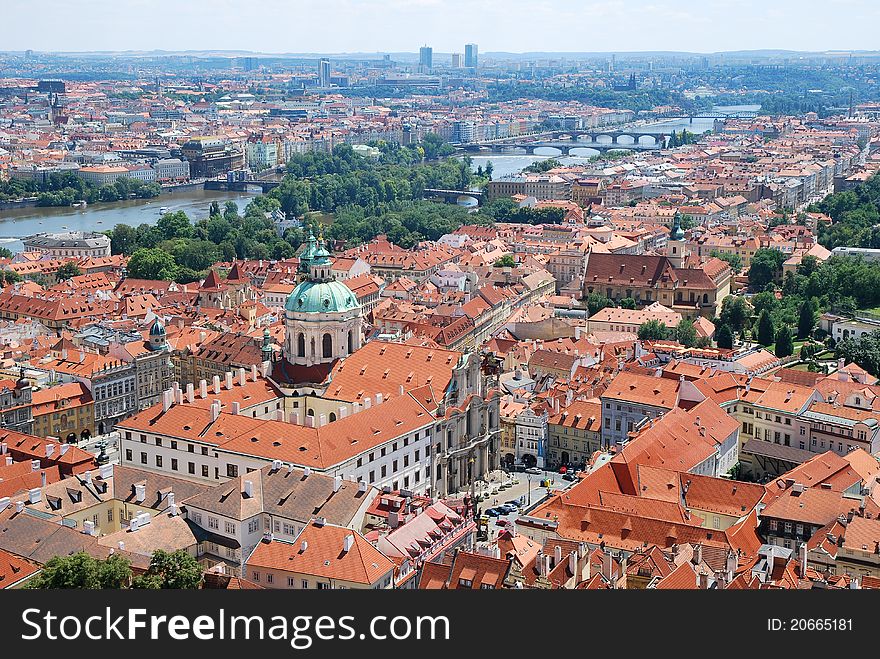 View of Prague city in Czech republic. View of Prague city in Czech republic