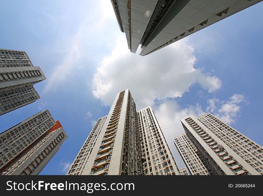 Hong Kong apartment blocks