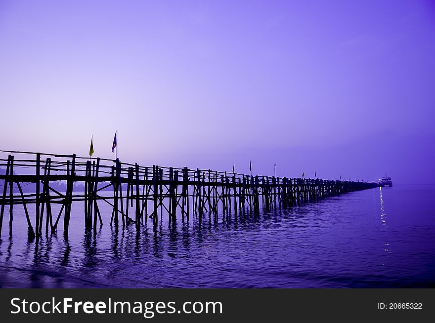 Jetty silhouette during sunset, thailand. Jetty silhouette during sunset, thailand